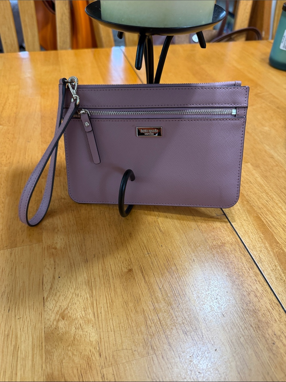 kate spade Mauve Saffiano Wristlet Clutch